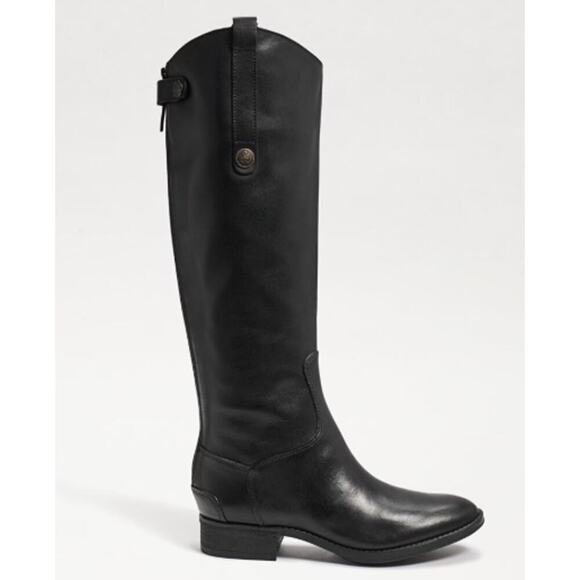 Sam Edelman Penny 2 Wide Calf Leather Riding Boot Black Size 8.5 - Picture 1 of 12